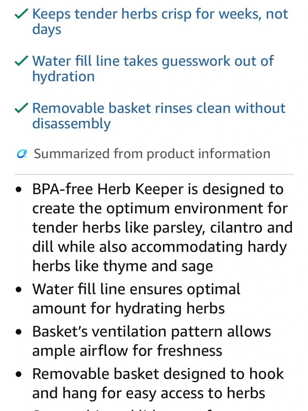OXO White and Clear Herb Keeper for Refrigerator